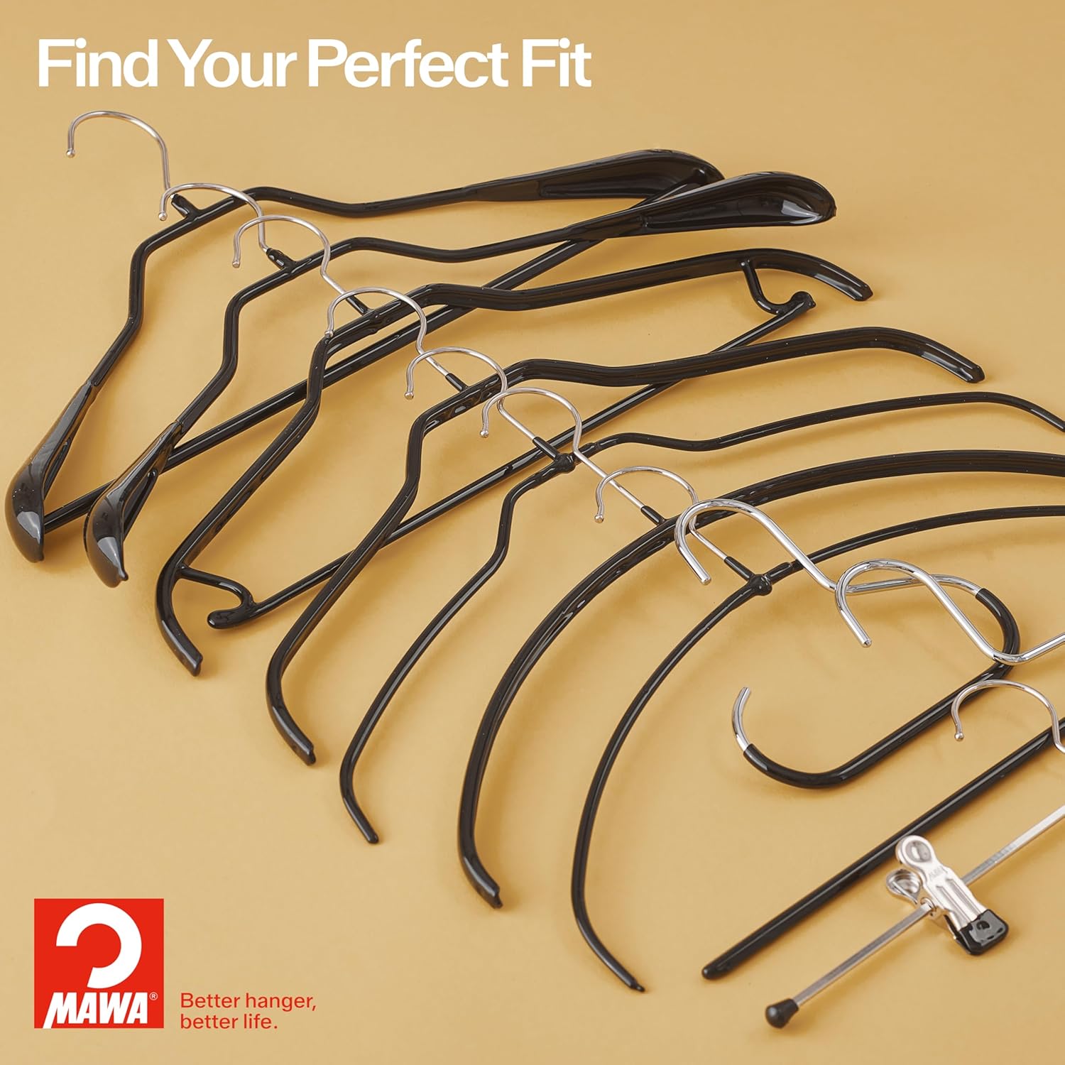 Euro Series Non-Slip Space Saving Clothes Hanger for Shirts & Dresses, Style 40/P, Set of 12