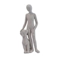 thumbnail image 3 of GROWTH TANK Man with Dog Statue Ornament Multipurpose for Heartwarming Gift 5.5x4x16.5cm Light Gray, 3 of 9