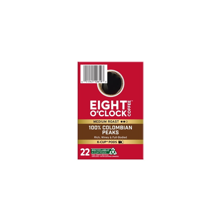 Eight O'Clock 100% Colombian Peaks, Medium Roast Coffee, Keurig K