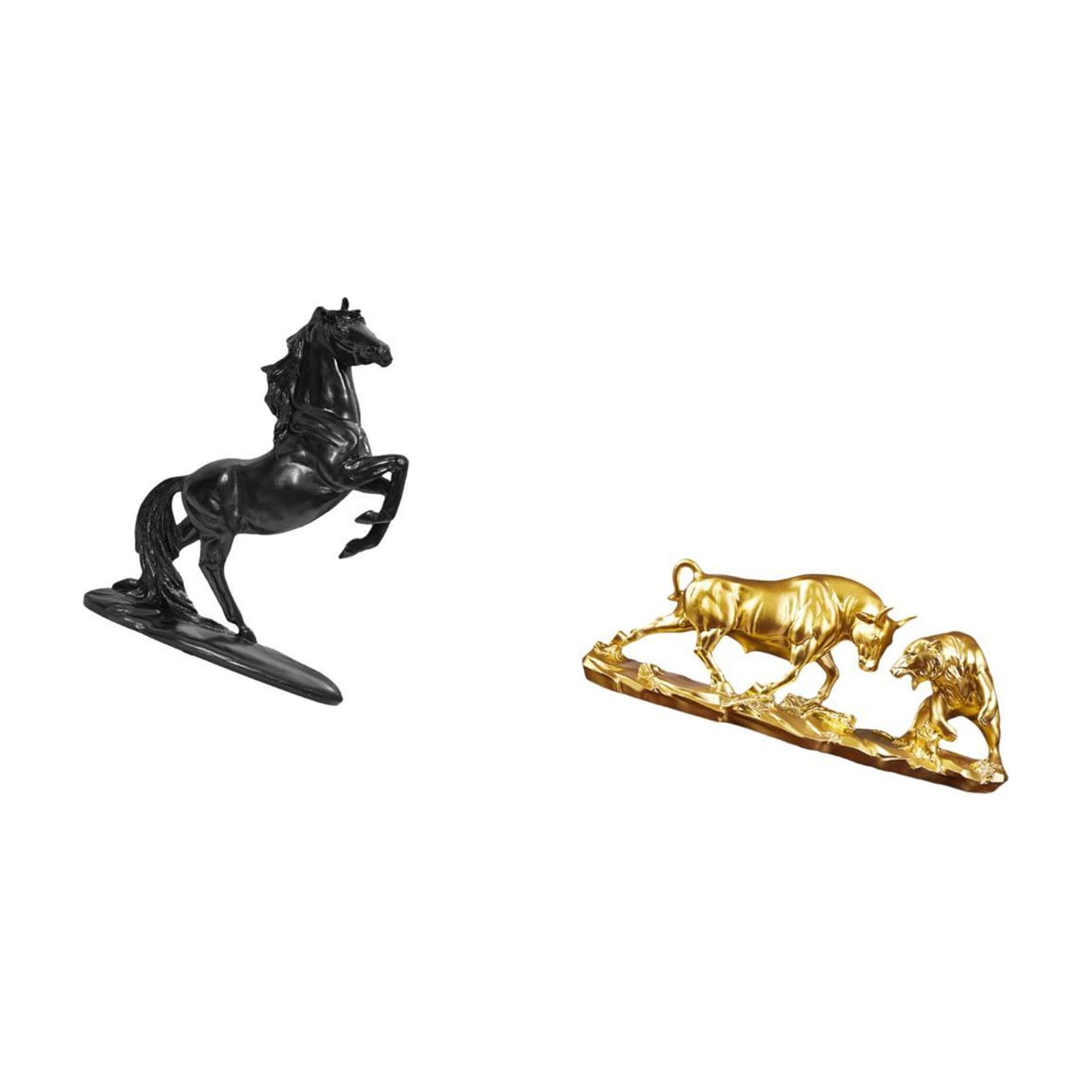 Dualoai Equestrian Bull Sculpture Ornaments for Bedroom and Desk Modern Chinese Animal Figurines Unique Landscape Artwork Gift Decor