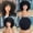 Black, variant on Nonivsa 12 Inch Women's Black to Burgundy Ombre Short Curly Synthetic Wig with Curly Bangs for Daily Wear, Cosplay and Parties