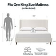 thumbnail image 2 of Harper Tall Headboard Upholstered Bed / 54" High Headboard / Elegant Simplicity / No Box Spring Needed / Easy Assembly / King / Cream White Chenille, 2 of 9