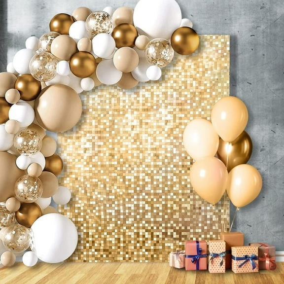 24pcs Gold Sequin Shimmer Wall Panels for Birthday Graduation