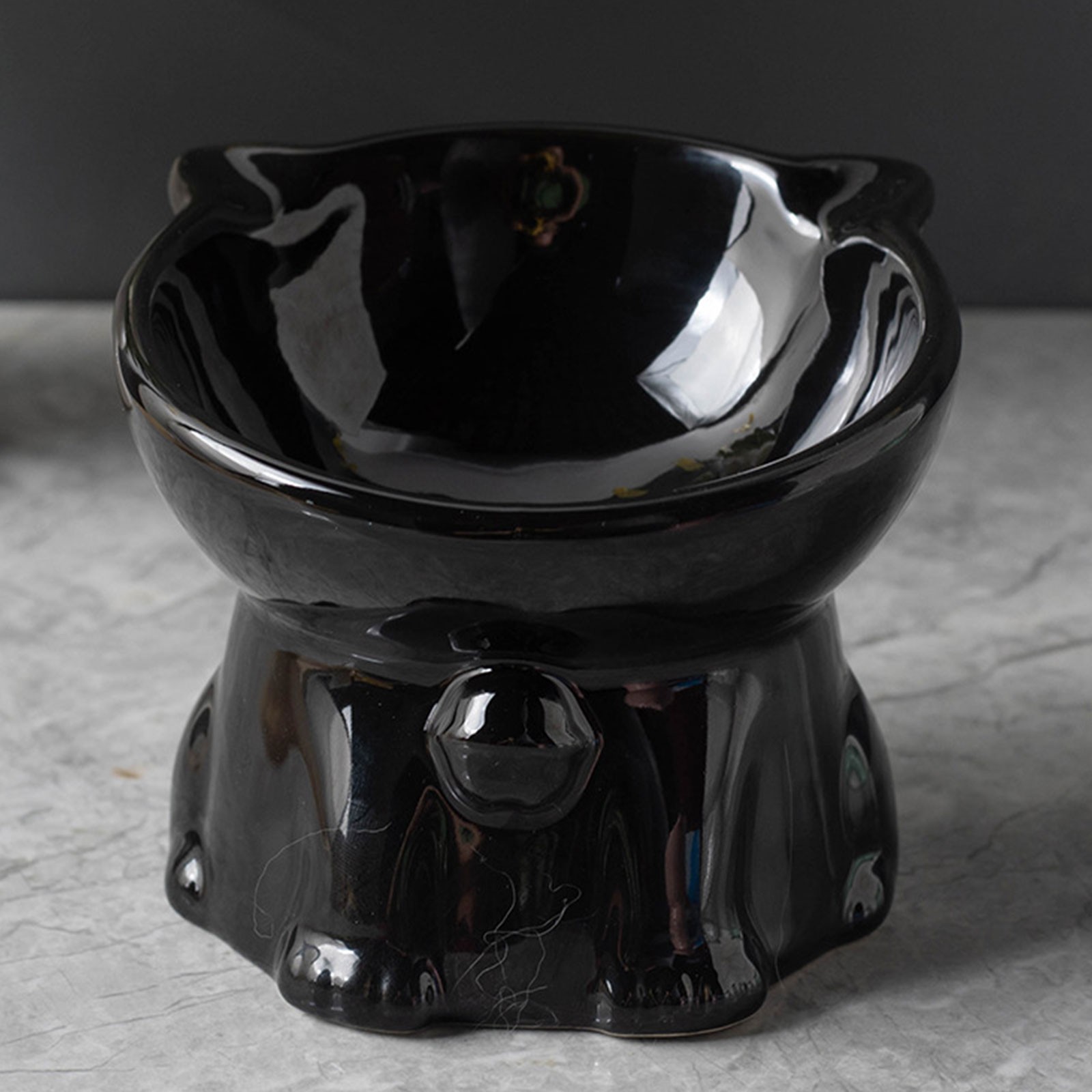 Elevated Ceramic Cat Bowl Anti Vomiting Whisker Friendly Pet Food Water Dish Wide Shallow Feeding Bowl Neck Protection Design for Cats Small Pets Healthy Dining Feeder Dish