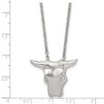 thumbnail image 5 of Stainless Steel Themed Necklace Chain Brushed Bull Head 20in 20 inch, 5 of 5