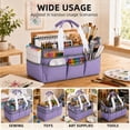 thumbnail image 4 of LAVFOX Craft Organizer Tote Bag, Portable Art Storage Caddy with Multiple Pockets, Lilac, 4 of 8