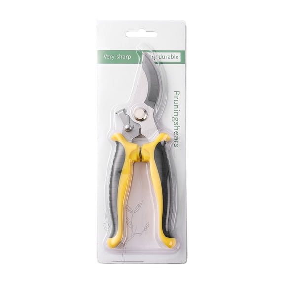 Heavy Duty Garden Scissors Professional Pruning Shears for Branch Trimming and Fruit Tree Cutting(9.1*8.2in,Yellow)