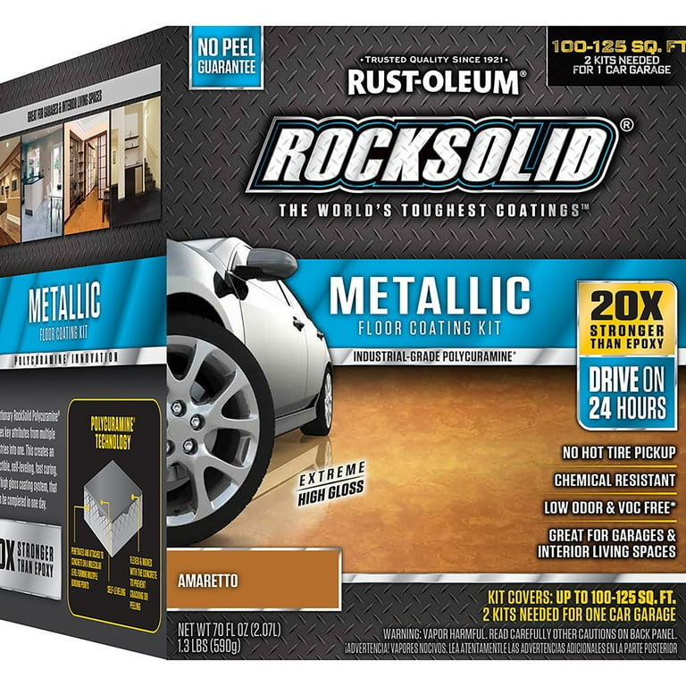 Rust-Oleum 299741 RockSolid Polycuramine Metallic Floor Coating Amaretto 70oz Kit (need 2 for 1 Car Garage) Rust-Oleum 299741 RockSolid Polycuramine Metallic Floor Coating Amaretto 70oz Kit (need 2 for 1 Car Garage)