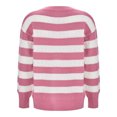 thumbnail image 3 of Gibobby Sueter para mujer invierno punto Suéter de contraste a con cuello en V para mujer, moda de otoño e invierno, informal de punto superior e inferior(Rosa caliente,Talla única), 3 of 5