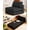 Carbon Black, variant on KINGYES 3-in-1 Foldable Chair Bed, Folding Sleeper Chair with Back Cushion, Convertible Sofa Bed for Adults, Cream Beige