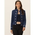 thumbnail image 3 of Chaqueta Informal Allegra K Steampunk Vintage de los Años 60 Azul Marino S, 3 of 6