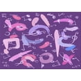 thumbnail image 1 of Ahgly Company Machine Washable Indoor Rectangle Transitional Heliotrope Purple Area Rugs, 7' x 9', 1 of 7