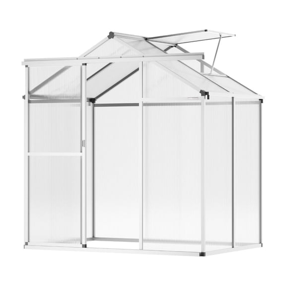 Polycarbonate Greenhouse 6x4 Ft, Outdoor Walk-in Greenhouse with Vent, Aluminum Pavilion Greenhouse Kit for Garden Backyard