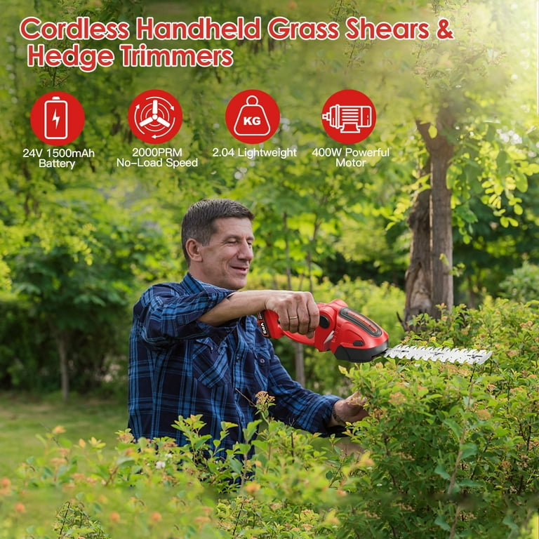 Battery Grass Shear Hedge Trimmer iMounTEK 400W Electric Shrub Trimmer Hedge Cutter with Detachable Battery for Garden Lawn Walmart