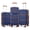 C-Navy Tan, variant on Gowill 4 Piece Luggage Set 27/23/19/14 inch Hardshell Lightweight Carry-on and Checked Suitcase with Spinner Wheels.Navy Tan