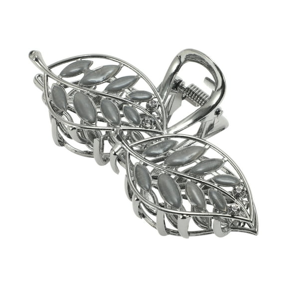 Unique Bargains 1 Pc Fashion Leaves Hair Clips for Home Black