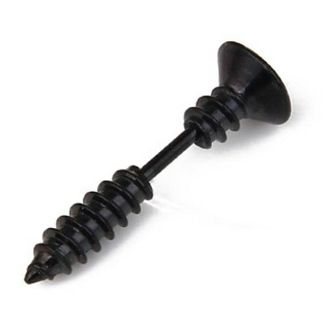 1PCS Stylish Unisex Piercing Stainless Steel Whole Screw Shape Earring Punk Allergy Free Ear Stud