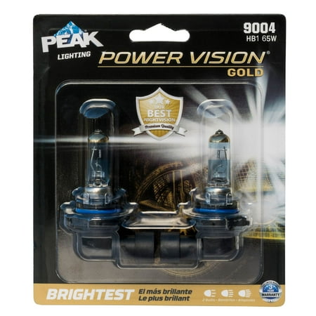 

PEAK Lighting Power Vision Gold 9004 HB1 65W Brightest White Headlight Bulbs