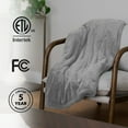 thumbnail image 5 of Sunbeam Heated Throw Blanket Faux Fur Gray 3 Heat Settings 3-Hour Auto Shut Off 50"x60", 5 of 11