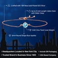 thumbnail image 2 of Gem Stone King 18K Rose Gold Plated Silver Blue Apatite Solitaire Bracelet for Women (0.82 Cttw, Round Cut 6MM), 2 of 4