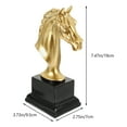 thumbnail image 3 of Golden Horse Head Statue Resin Figurine for Home Office Decor, 3 of 4