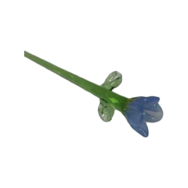 Decoración floral de vidrio hecha a mano con tallo, miniplantas florales sopladas a mano, figura decorativa para el hogar, sala de estar, oficina, mesa, florero.