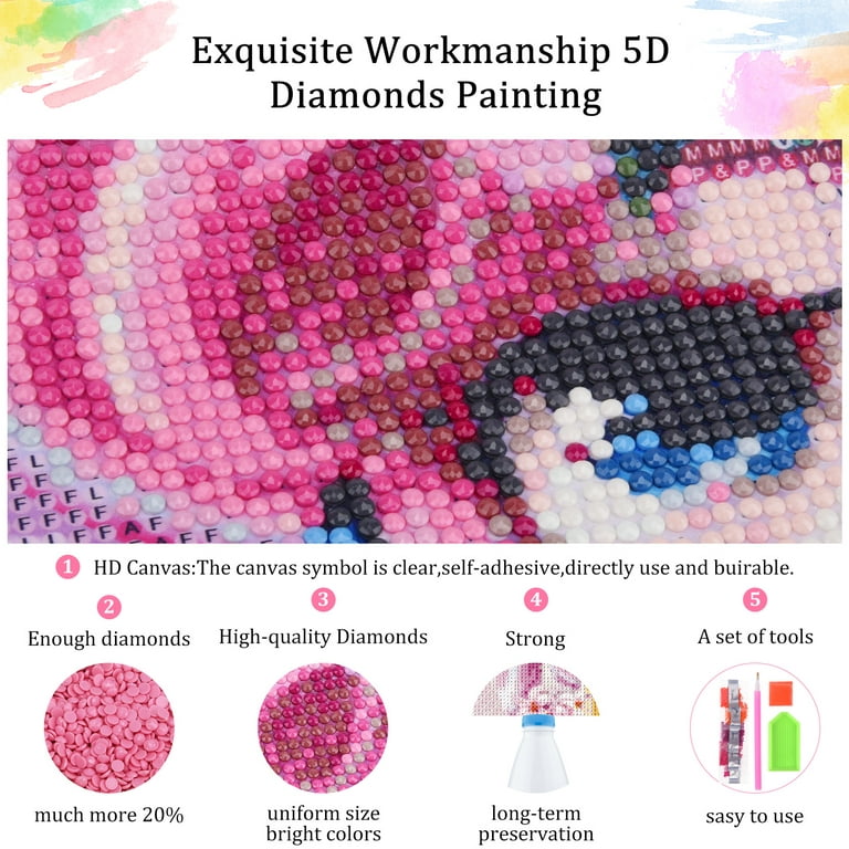 Sparkly Selections Rainbow Unicorn Diamond Art Kit, Round Diamonds