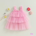 thumbnail image 3 of Eliza-0-4 Años Bebé Niñas Una Línea Sin Mangas Sólido/Flor Vestido De Fiesta De Verano Tul, 3 of 4