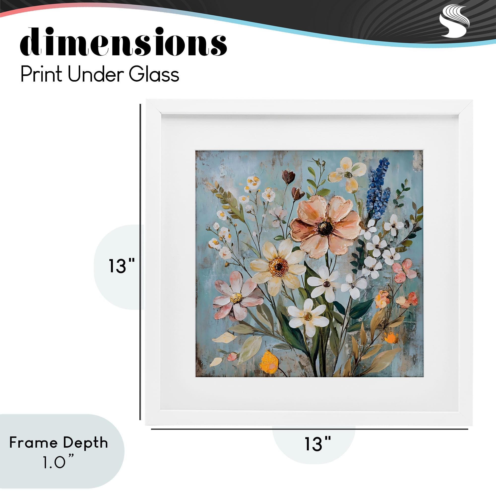 Stupell Industries Wildflower Mix Spring Bouquet White Framed Print Under Glass, design by Creative Studio