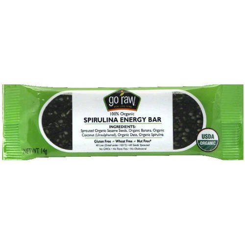 Go Raw 100 Organic Spirulina Energy Bar, 0.49 oz, (Pack of 10