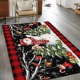thumbnail image 2 of Area Rugs 2.7'x5', Black Red Christmas Carpet for Living Room Bedroom Dining Room, Snowman Xmas Tree Snowflake Plaid Throw Kitchen Rugs Non Slip Washable Rectangle Indoor Outdoor Rugs, 2 of 8