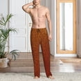 thumbnail image 2 of Naloa Orange Glitter Pajama Pants Men, PJ Bottoms, Sleep & Lounge Pants-XX-Large, 2 of 6
