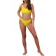 thumbnail image 2 of Conjuntos de bikini de una sola manga con flores en 3D para mujer, traje de baño asimétrico de 2 piezas en amarillo grande, 2 of 5