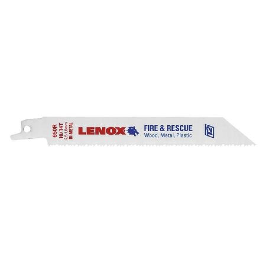 LENOX 6" TPI Fire Rescue Reciprocating Saw Blade, 10/14 TPI, 25 Count