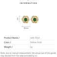 thumbnail image 2 of 14K Gold Jade Flower Stud Earrings for Women, Vintage Plum Blossom Motif, Gift for Mother on Birthday, 2 of 6
