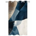 thumbnail image 2 of Outdoor Curtains for Patio, Navy Blue Brown Waterproof Blackout Outside Curtain for Porch/Pergola/Gazebo, Modern Geometric Abstract Art Thermal Insulated Drapes for Cabana, 1 Panel, 54 x 108 Inch, 2 of 8