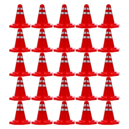 

NUOLUX 25pcs Simulation Traffic Roadblocks DIY Road Cone Signs Sand Table Props