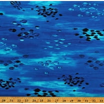 Cotton Fish Schools Fishes Ocean Water Marine Tropical Coral Canyon Blue Cotton Fabric Print by the Yard (AQCD-19907-71LAGOON)