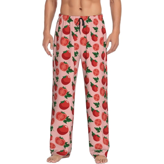 Balery Tomatoes Pantalones de pijama para hombre, pijama ultraligero, pantalón de descanso-Small