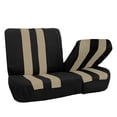 thumbnail image 3 of FH Group Striking Striped Seat Covers fro Auto, 2 Headrest Cover Full Set,  Black and Beige, 3 of 7