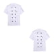 thumbnail image 2 of Bewildely Chaqueta de Chef para mujer, chaqueta de cocinero de manga corta, ropa de trabajo de cocina elegante, uniforme, disfraces agradables a la piel Blanco M 2piezas Bewildely CBP575747, 2 of 6