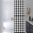 thumbnail image 3 of Black and White Plaid Window Privacy Film, Farmhouse Checkered Buffalo Static Cling UV Sun Blocking Heat Control Window Tint Day and Night, Non-Adhesive One Way Windows Privacy Cover 17.7''x78.7'', 3 of 7