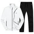 thumbnail image 3 of Satankud Men's Tracksuits 2 Pieces Set Long Sleeve Causal Full Zip Hiking Jogging Gym Sports Sweatsuit Outfits White S, 3 of 8