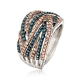 thumbnail image 3 of Ross-Simons 1.00 ct. t.w. Blue and Champagne Diamond Ring in Sterling Silver, Women's, Adult, 3 of 5