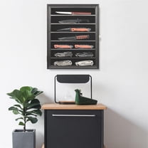 Knife Display Case - Black Finish, Wall Mount, 17.5"H X 14"W X 1 3/4"D