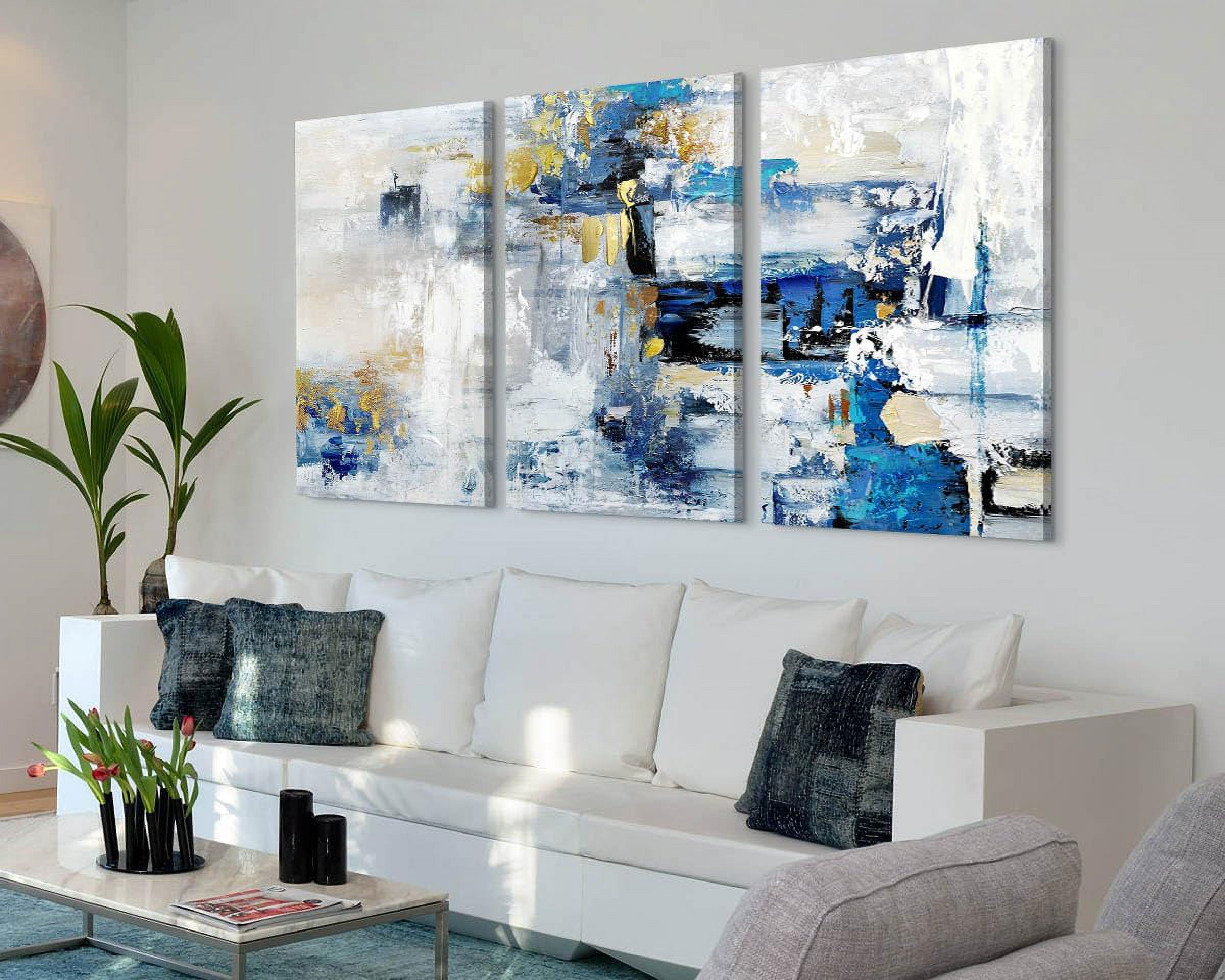 Paintings Living Room Office Wall Art Large Canvas Wall Pictures Navy Blue Artwork for Walls Modern Art Wall Decor Abstract Painting Huge Wall Decorations Dining Room Bedroom Artwork