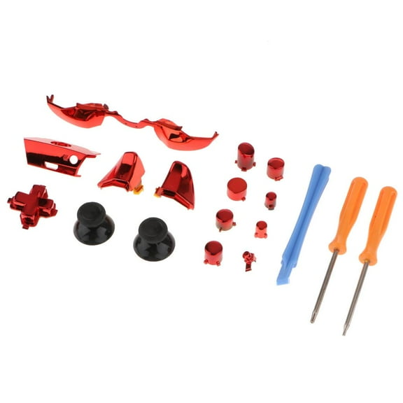 1 Set Full Buttons Controller Repair Parts Bumpers Thumb Stick Grips with T8 Tools Red