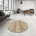 thumbnail image 4 of Ahgly Company Machine Washable Indoor Square Abstract Dark Gold Brown Area Rugs, 4' Square, 4 of 7