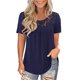 thumbnail image 1 of Pntutb Mujeres Moda Encaje Empalme Sólido O-cuello Camiseta de manga corta Blusa tops Pntutb Pntutb-9002, 1 of 4