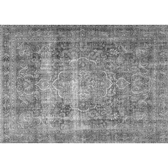 Ahgly Company Indoor Rectangle Medallion Gray Traditional Area Rugs, 2' x 5'